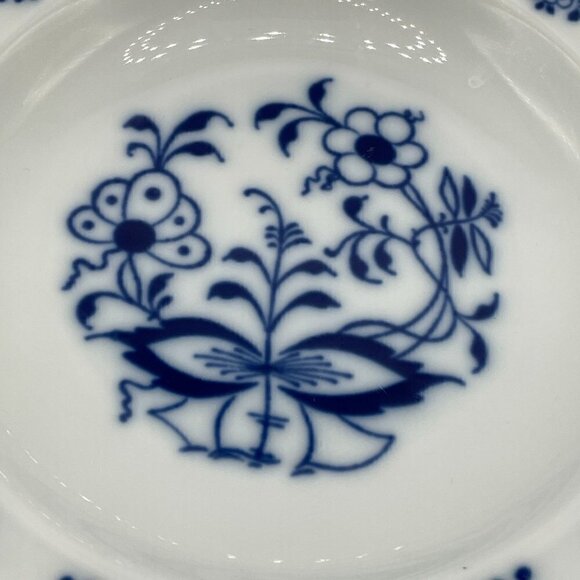 Vintage Gerold Tettau W. Germany Blue Onion Set of Two Soup Bowls Ruffle Edge 9" - Picture 6 of 9